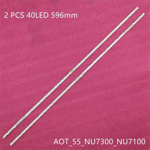 Светодиодная лента для подсветки для Samsung UN55RU7100, 2 шт., UE55NU7100, UN55NU7090G, UE55RU7100, UE55NU7179, UE55NU7370, UE55NU7092, UE55NU7120U ► Фото 1/6