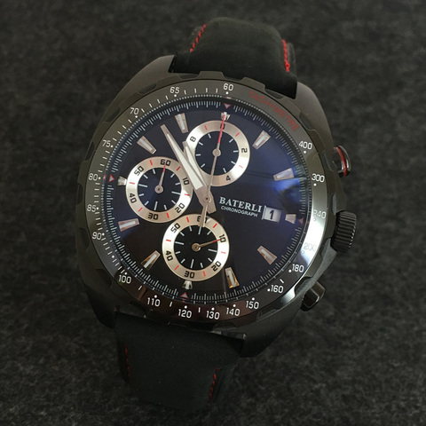 Оригинальный бренд, мужские часы с хронографом Miyota VK, черный стальной чехол с керамическим ободком, кварцевые модные мужские часы для мальчиков ► Фото 1/6