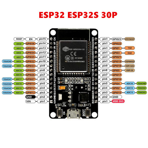 ESP32 ESP32S Беспроводная плата разработки, Wi-Fi, Bluetooth, микро-usb, двухъядерный усилитель мощности, модуль фильтра ► Фото 1/6