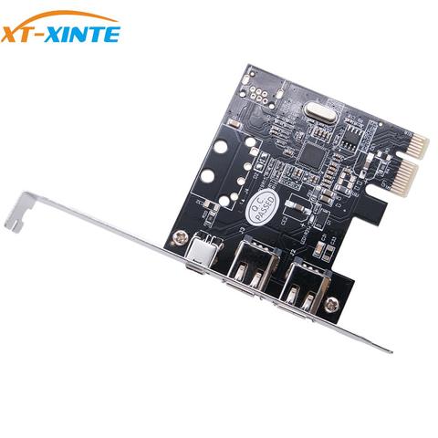 XT-XINTE PCI-E 1X до 1394 карта 3-портовая Плата расширения DV HD Плата видеозахвата pcie к IEEE 1394A 1394B 6-контактный контроллер VT6315N ► Фото 1/5
