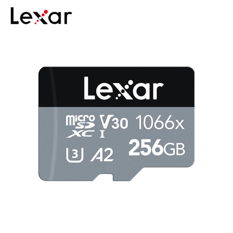 Профессиональная карта Micro SD Lexar 1066x Серебристая серия 64 Гб 128 ГБ 256 ГБ SDXC высокоскоростная TF-карта V30 a2карта памяти для 4K камеры ► Фото 1/6