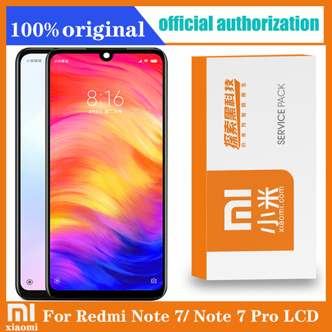 Оригинальный дисплей 6,3 дюйма с рамкой для Xiaomi Redmi Note 7 Redmi Note 7 Pro, ЖК-дисплей с сенсорным экраном и дигитайзером в сборе, запасные части ► Фото 1/6