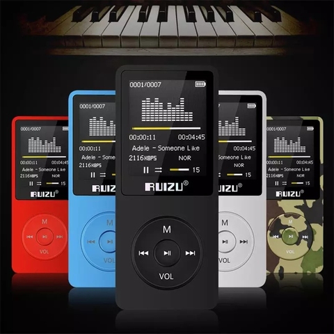 Ультратонкий MP3-плеер RUIZU X02 с экраном 1,8 дюйма, воспроизведение 80 часов, портативный спортивный мини MP3-плеер с поддержкой FM, электронной книги, часов, диктофона ► Фото 1/6