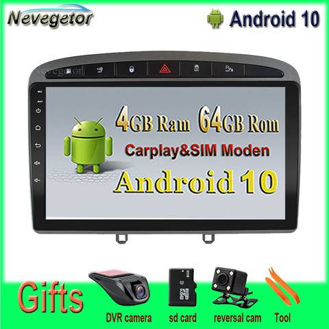 9 ''автомобильный мультимедийный плеер Android 10 для Peugeot 408, pour Peugeot 308 308SW, Авторадио GPS навигация WIFI DSP, ридер IPS ► Фото 1/6