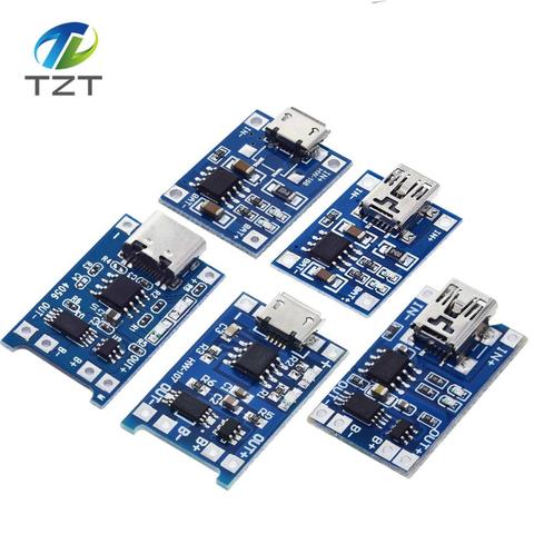 Type-c/Micro/Mini USB 5V 1A 18650 TP4056 модуль зарядного устройства литиевой батареи зарядная плата с защитой и двумя функциями 1A li-ion ► Фото 1/6