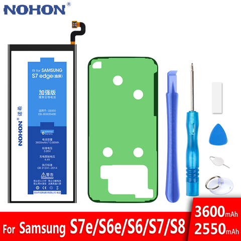NOHON батарея для samsung Galaxy S7 S6 edge S8 G950F G935F G930F G925F G920F оригинальная аккумулятор сменная батарея для мобильного телефона + Инструменты ► Фото 1/6