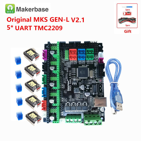 Makerbase оригинальная запасная плата для 3D принтера MKS GEN L V2.1, фотоподдержка a4988 DRV8825 tmc2130 tmc2208 tmc2209 lv8729 ► Фото 1/6