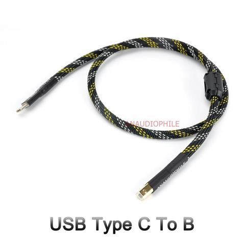 USB-кабель Hifi, USB Type-C в B кабель для передачи данных и аудио для мобильного телефона USB DAC, планшета, ручной работы ► Фото 1/6