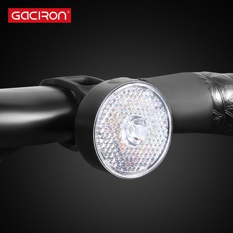 Предупредительный Передний фонарь GACIRON для велосипеда, 20 лм, USB зарядка, умный фонасветильник, 90 °, водонепроницаемый велосипедный фонарь, ве... ► Фото 1/6