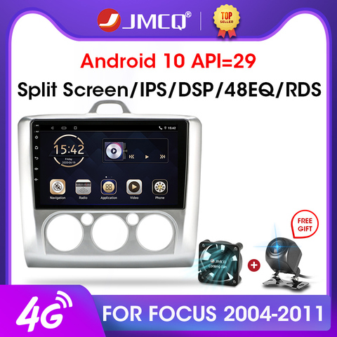 JMCQ 2G + 32G Android 10 DSP автомобильное радио Multimidia видео плеер навигация GPS для ford focus 2 3 Mk2/Mk3 2014-2011 2din головное устройство ► Фото 1/6
