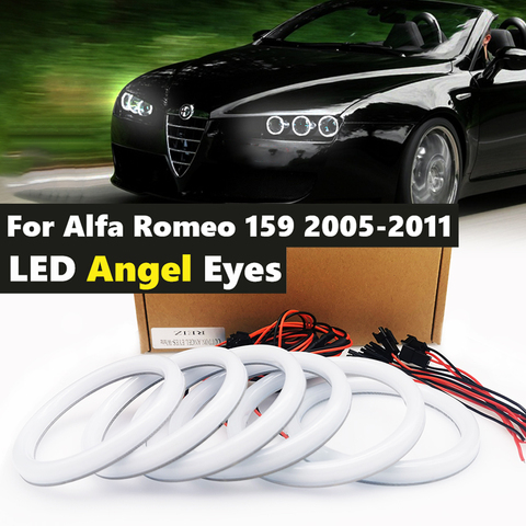 Для Alfa Romeo 159 2005-2011 Хлопок комплект светодиодов «глаза ангела» отлично Ультра яркое освещение DRL стайлинга автомобилей днем Бег светильник ► Фото 1/6