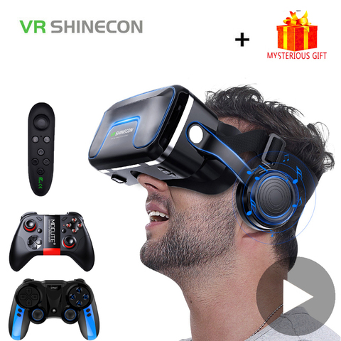 VR Shinecon 10,0 вр видео шлем 3D очки виртуальной реальности шлем для iPhone Android смартфон смарт телефон очки игры 3 D телефона видеоочки с экраном элек... ► Фото 1/6