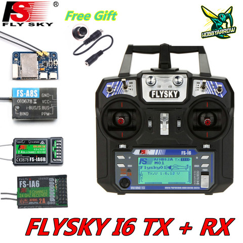 Приемник радиоуправления FLYSKY FS-i6 i6 2,4G 6CH, с приемником iA6B X6B A8S R6B iA10B для радиоуправляемых FPV Дронов и самолетов ► Фото 1/6