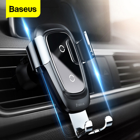 Беспроводное Автомобильное зарядное устройство Baseus Qi для iPhone 11 Pro Xs Max X 10 Вт, автомобильный держатель для быстрой беспроводной зарядки для ... ► Фото 1/6