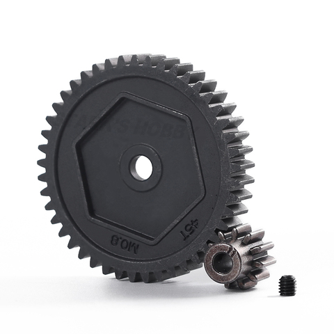 Harden Steel Spur Gear 45T 0,8 M 32P Шестерня двигателя 11T для 1/10 RC Crawler Traxxas TRX-4 TRX4 TRX6 обновленные детали 8053 6747 ► Фото 1/6