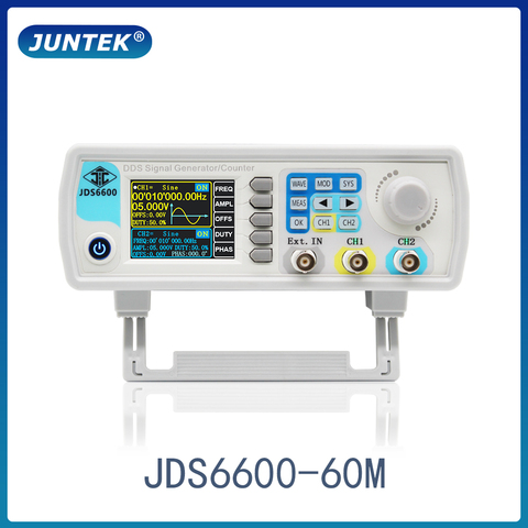 JUNTEK JDS6600-60M 60MHz DDS генератор сигналов с цифровым управлением Двухканальный измеритель частоты произвольный генератор сигналов ► Фото 1/6