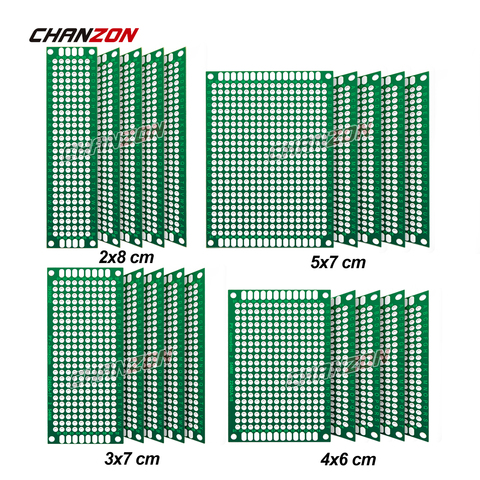 20 шт. двухсторонняя печатная плата (2X8 3X7 4X6 5X7) комплект прототипов луженой FR4 печатная универсальная печатная идеальная плата для самостояте... ► Фото 1/4