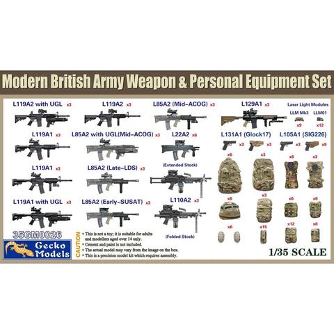 Модели Gecko 35GM0026 1/35 комплект оружия и персонального оборудования британской армии-набор моделей в масштабе ► Фото 1/1
