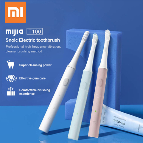 Оригинальная зубная щетка Xiaomi T100, насадки для зубной щетки Mijia T100, электрическая зубная щетка для глубокой чистки полости рта, двухскоростна... ► Фото 1/6