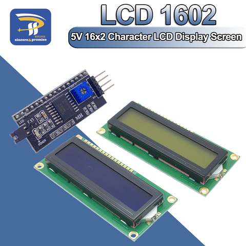 ЖК-дисплей 1602 PCF8574T PCF8574 IIC/I2C/интерфейс 16x2, модуль ЖК-дисплея 1602 5 В синий/желто-зеленый экран для Arduino DIY ► Фото 1/6
