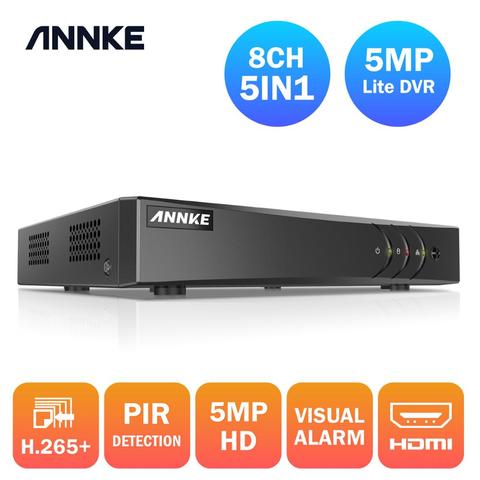 Видеорегистратор ANNKE 5 мп Lite, 8 каналов, HD, 5 в 1, H.265 +, цифровой рекордер с пассивным ик датчиком движения для IP-камер видеонаблюдения 2 мп, 3 мп, 5 ... ► Фото 1/6