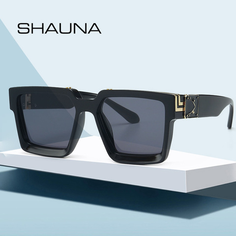 Женские и мужские ретро-очки SHAUNA, квадратные солнцезащитные очки с защитой UV400 ► Фото 1/6