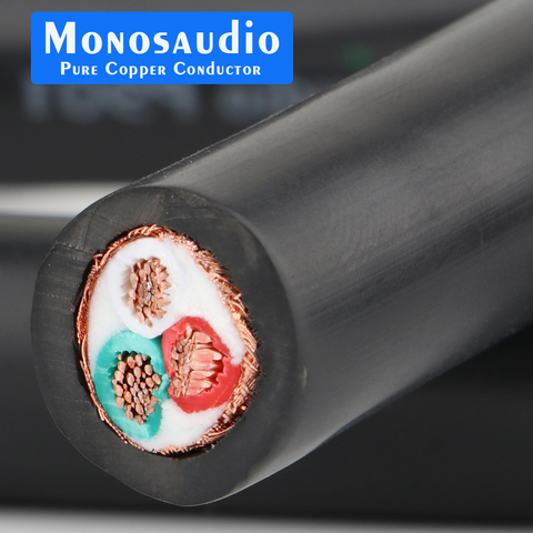 Monosaudio P901 несколько Hi-OFC медный кабель питания 4,5 квадратный hifi переменный ток шнур электропитания cable11AWG(4, 5 мм2) x3core ► Фото 1/6
