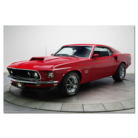 Ford Mustang Boss 429 плакат с красными мышцами автомобиля, печать для домашнего декора, настенное искусство, картина для гостиной, Декор, холст, живопись ► Фото 1/5