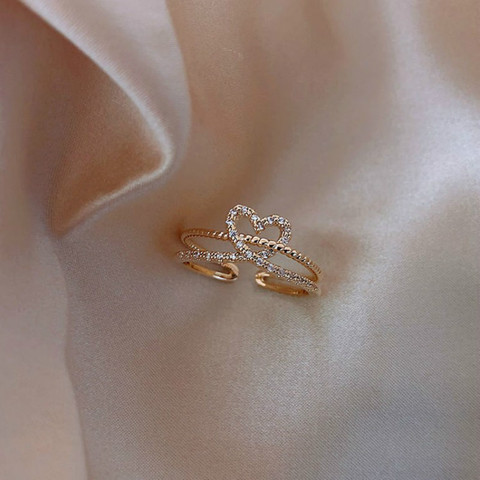 Женское кольцо в виде сердца, элегантное простое банкетное кольцо, корейский стиль, 2022 ► Фото 1/5