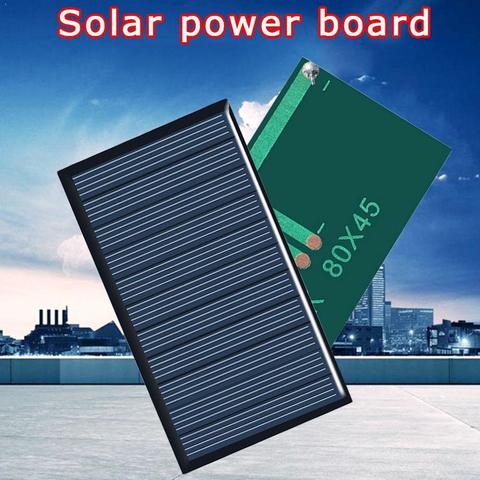 Панель солнечных батарей 80x45 мм, 5 В, 75 мА, клеевая панель «сделай сам», панель солнечных силиконовых панелей, поликристаллическая панель V3L9 ► Фото 1/6