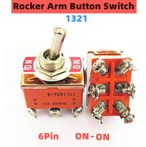 1 шт. E-TEN1321 микропереключатель 15A/250V 6 pin Водонепроницаемый крышка переключателя ON-миниатюрные тумблеры оранжевый кнопочный переключатель ► Фото 1/3