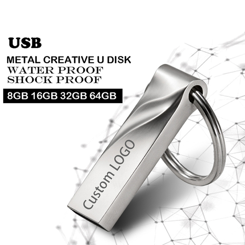 USB-флеш-накопитель в металлическом корпусе, компактный USB-флеш-накопитель на 32/8/4/16/128 ГБ, флешка с логотипом, карта памяти ► Фото 1/6