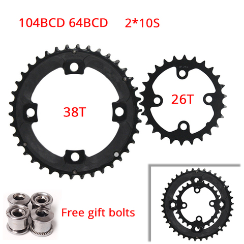 104BCD сеть MTB кольцо 64BCD 26T 38T велосипедная Звездочка 2*10S алюминиевый Кривошип Набор двойной горной дороги велосипед Кривошип части велосипеда ► Фото 1/6