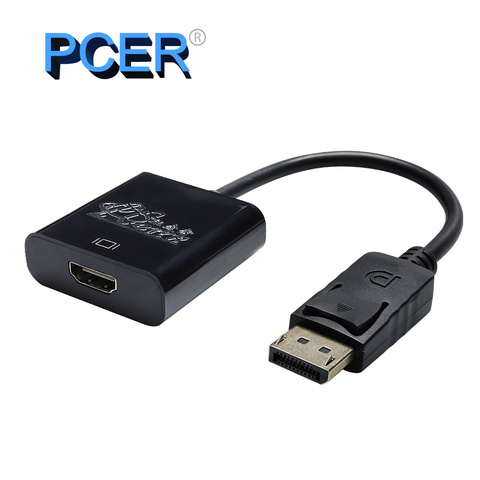 Переходник PCER 4K Displayport-HDMI, переходник DP папа-HDMI мама для проектора HDTV, ноутбука, DP HDMI адаптер ► Фото 1/6