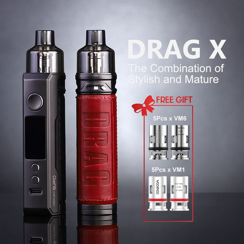 Оригинальный VOOPOO DRAG X Pod Mod 80 Вт Vape Kit 4,5 мл Емкость без 18650 батареи Voopoo Drag Mod Pod с VM6 VM1 катушки электронной сигареты ► Фото 1/6