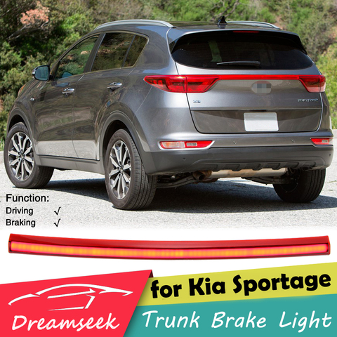 Светодиодный отражатель для заднего багажника Kia Sportage QL LX / EX 2016 2017 2022, красная лента, задний стоп-сигнал ► Фото 1/6