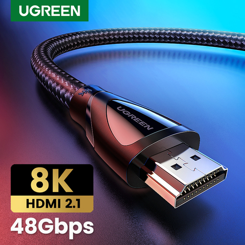 Кабель Ugreen HDMI 2,1 8K/60Hz 4K/120Hz для Xiaomi Mi Box HDMI2.1 кабель 48 Гбит/с HDR10 + HDCP2.2 для PS4 HDMI сплиттер 8K HDMI кабель ► Фото 1/6