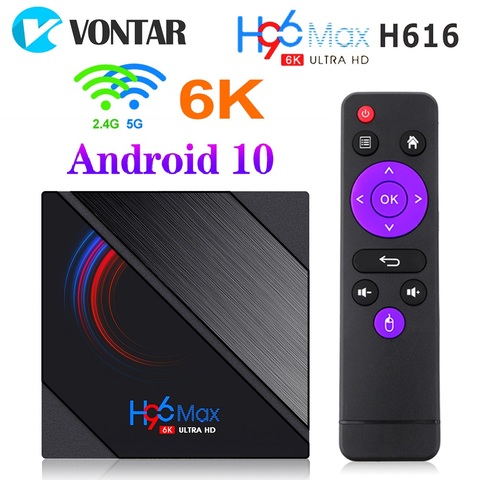 ТВ-приставка VONTAR H96 Max H616 android 10 4g 64 Гб 1080p 4K BT GooglePlay Store Youtube H96Max медиаплеер телеприставка ► Фото 1/6