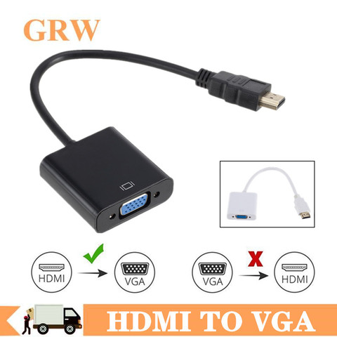 Конвертер HDMI папа-VGA мама, кабель HDMI в VGA, конвертер, цифровой аналоговый HD 1080P для ПК, ноутбуков, планшетов, адаптер HDMI-VGA ► Фото 1/6
