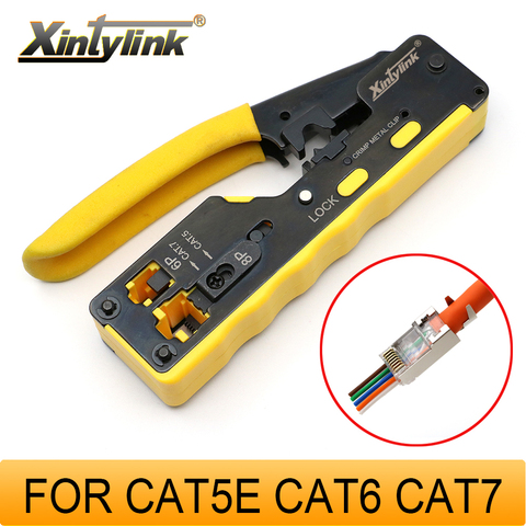 Сетевой Инструмент xintylink EZ rj45 обжимные плоскогубцы rg45 cat5 cat6 cat7 CAT8, инструмент для зачистки кабеля ethernet, зажим, щипцы, lan все в одном ► Фото 1/6