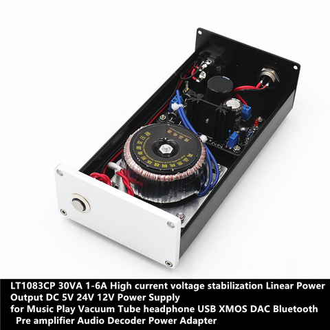 30 Вт скользящий линейный LT1083CP Регулируемый регулятор высокой мощности Hi-Fi Линейный источник питания DC 5V 12V 24V для DAC аудио декодера ► Фото 1/6