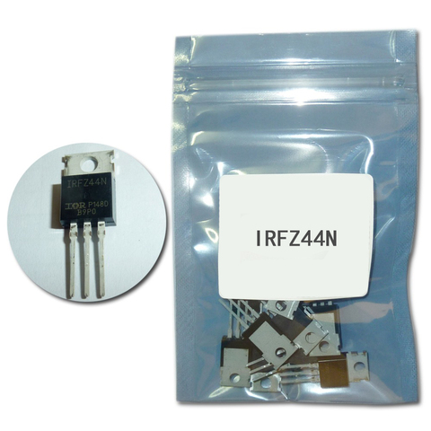 10 шт./компл. Транзистор Mosfet IRFZ44N TO220, набор транзисторов IRFZ44 TO-220, мощные транзисторы IRFZ44NPBF 49A 55V, полевой эффект, транзистор ► Фото 1/5