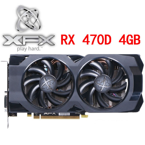 XFX RX 470D 4 Гб видеокарта 256Bit GDDR5 видеокарты для AMD RX 400 серии VGA карты RX 470D 4G 570 580 480 HDMI DVI б/у ► Фото 1/5