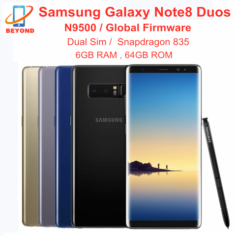 Samsung Galaxy Note8 Note 8 смартфон с 5,99-дюймовым дисплеем, восьмиядерным процессором Snapdragon 6,3, озу 6 гб, пзу 64 гб ► Фото 1/6