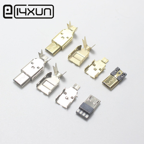 4 комплекта Micro USB 4Pin /USB 2,0 Штекерный разъем, никелированный позолоченный сварочный OTG линейный интерфейс, DIY кабель для передачи данных, аксессуары ► Фото 1/6