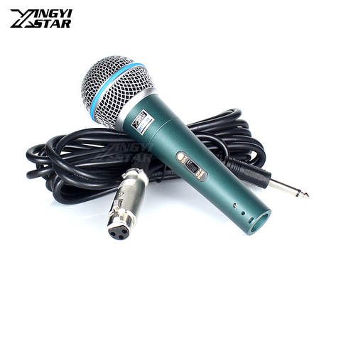 Профессиональный Проводной ручной микрофон BETA58A, микрофон для караоке с динамическим звуком, система для Beta 58A с разъемом 6,5 мм, аудиокабель ► Фото 1/6