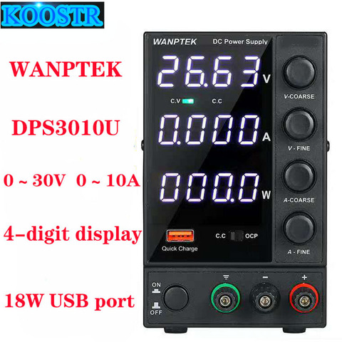 Импульсный источник питания постоянного тока DPS3010U, 0-30 в, 0-10 А, 300 Вт, 4-разрядный светодиодный дисплей, высокоточный Регулируемый мини-источник питания ► Фото 1/6