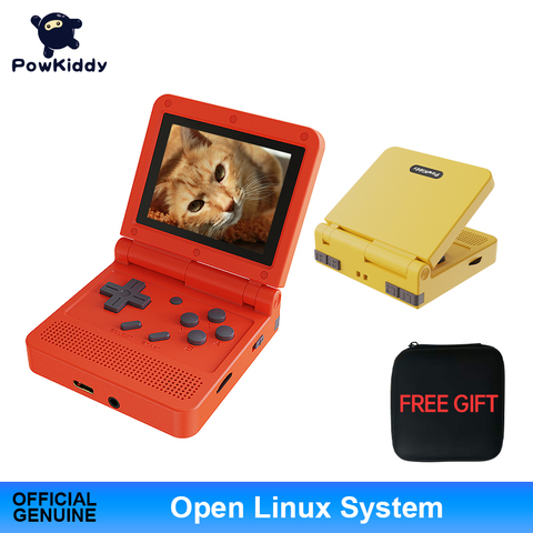 POWKIDDY V90 3-дюймовая пленка IPS Экран Флип портативные игровые консоли Двойной Открытые Системы игровая консоль 16 тренажеры Ретро PS1 детский под... ► Фото 1/6