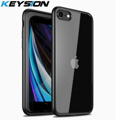 Модный чехол KEYSION для iPhone SE, новинка 2022, прозрачный матовый ударопрочный чехол SE2 на заднюю панель телефона для iPhone XR XS Max X 8 7 Plus ► Фото 1/6