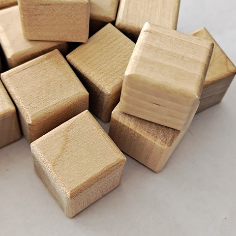 Кубики из необработанной древесины, 10 шт., 2 см, деревянные кубики для рукоделия, деревянные кубики, отлично подходят для детского душа ► Фото 1/6